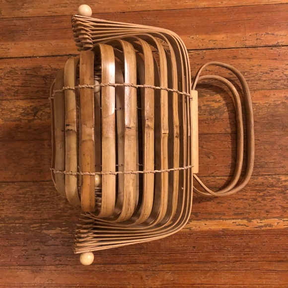 Vintage bamboo sculptural top handle bag - Picture 3 of 3